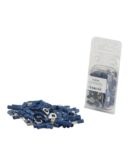 Terminales Electricas, Standard Grip Azul (Blister 80 pzas.)