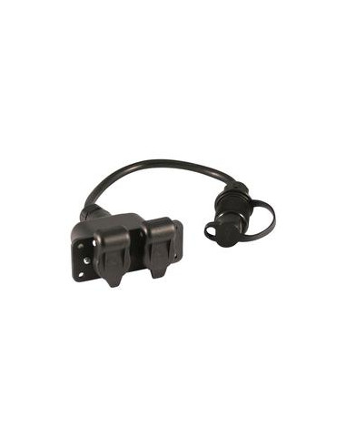 Adaptador de enchufe doble auxiliar de 3 pines