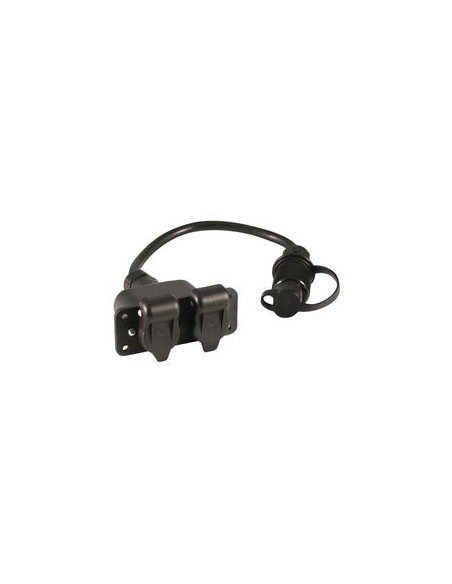 Adaptador de enchufe doble auxiliar de 3 pines