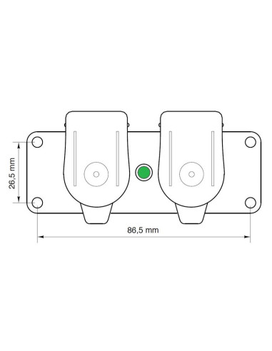 Adaptador de enchufe doble auxiliar de 3 pines