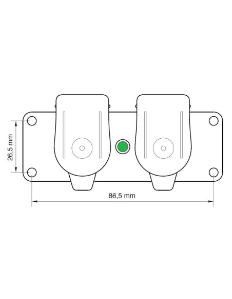 Adaptador de enchufe doble auxiliar de 3 pines