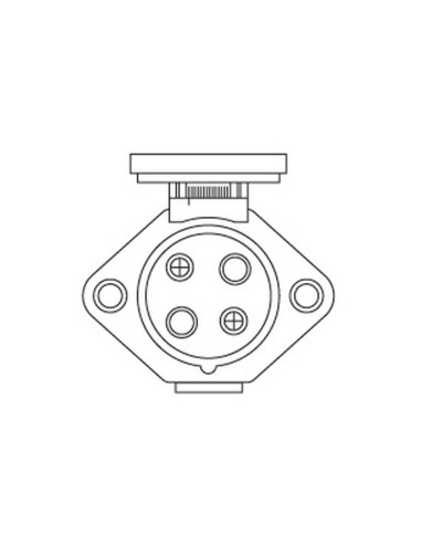 Enchufe 4 Bornes Hembra (Plástico Negro)