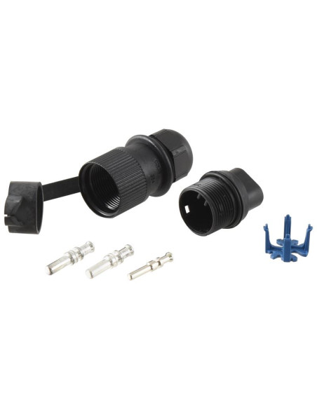 Enchufe Auxiliar 3 Conectores (Macho), Plástico (Blister)