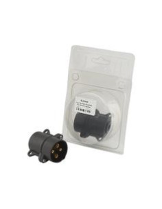 Enchufe Auxiliar 3 Conectores (Macho), Plástico Negro...