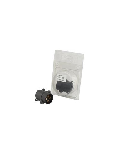 Enchufe Auxiliar 3 Conectores (Macho), Plástico Negro (Blister)