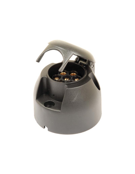 Enchufe de 7 clavijas hembra para remolque con conectores de horquilla (plástico) 12 V