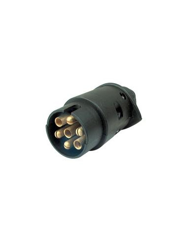 Enchufe de 7 clavijas macho para remolque con conectores de horquilla (plástico) 12 V
