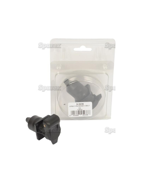 Enhufe Auxiliar 3 Conectores, Fijación: 4 Tornillos, Hembra pin (Plástico) (Blister 1 pza.)