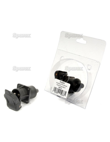 Enhufe Auxiliar 3 Conectores, Fijación: 4 Tornillos, Macho pin (Plástico) (Blister 1 pza.)