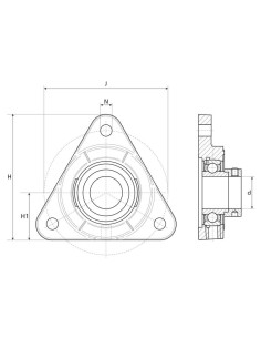 NTN SNR Unidad de brida de tres tornillos (ESFTE208) 2