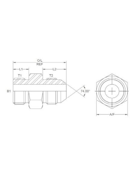 ADAP.UNF-JIC MACHO/MACHO 3/4X3/4''