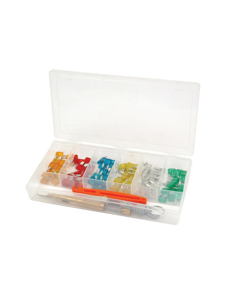 Caja Mini Fusibles + Herramientas 90 pzas.