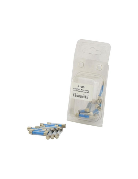 Fusible De Cristal, Clasificación de interrupción: 5.0, 10 pzas. Blister