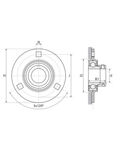 NTN SNR Unidad de brida de tres tornillos (ESPF207) 2