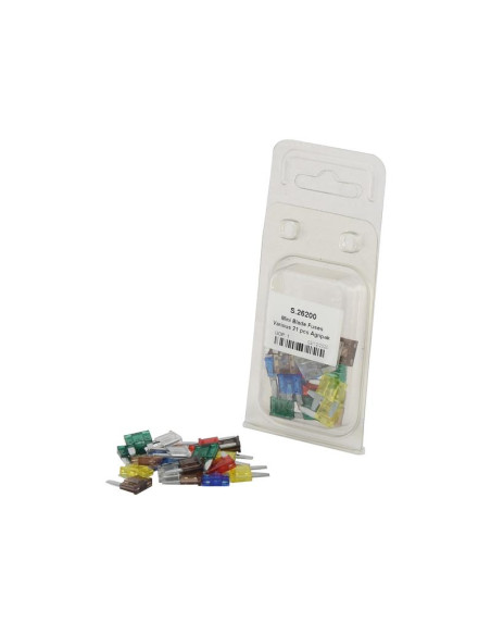 Fusible Mini Blister 5.0, 7.5, 10, 15, 20, 25, 30 Amperios 21 pzas. Blister