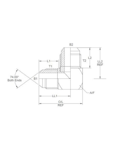 ADAPTADOR 9/16''JIC MACHO-MACHO