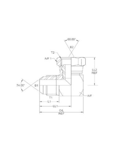 ADAPTADOR 9/16''JIC MACHO/HEMBRA