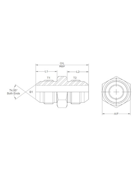 ADAPTADOR JIC 1/2''X1/2'' MACHO/MACHO
