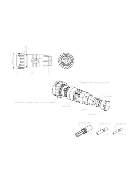 Enchufe ISOBUS Duramate™ 16mm²