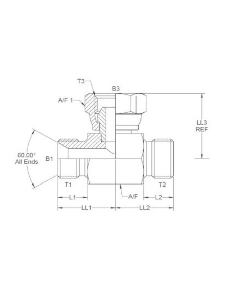 ADPT 1/4'' BSP T M-M-F