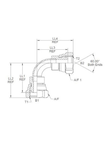 ADPT 3/8''BSP 90*SWEPT F-F