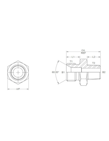 ADPT. 1/4''BSPP X 3/8''BSPT M/M