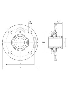 NTN SNR Rodamiento con Soporte de Cuatro Tornillos... 2