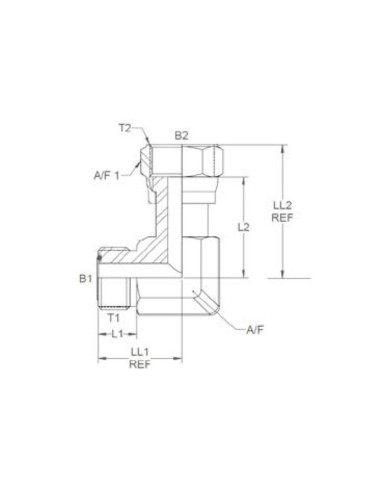 Hydraulic Adaptor ORFS 11/16''UNF male x ORFS...