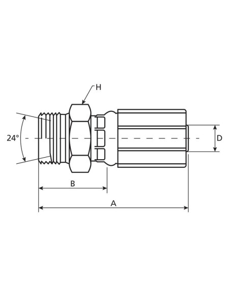 Gates métrica 24° Conexión Manguito 3/8'' x M18 x 1.50 Macho Recta