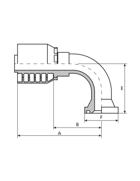 Parker Brida 1'' x 1 1/4'' Brida Curva 90°