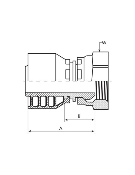 Parker BSP 60° Conexión Manguito 1'' x 1'' x 11'' Hembra Straight Swivel