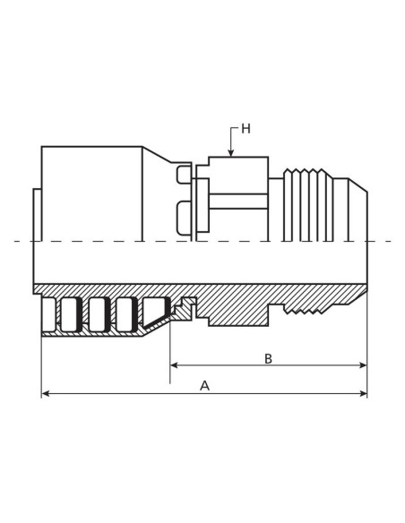 Parker JIC 37° Conexión Manguito 5/8'' x 1 1/16'' x 12'' Macho Recta