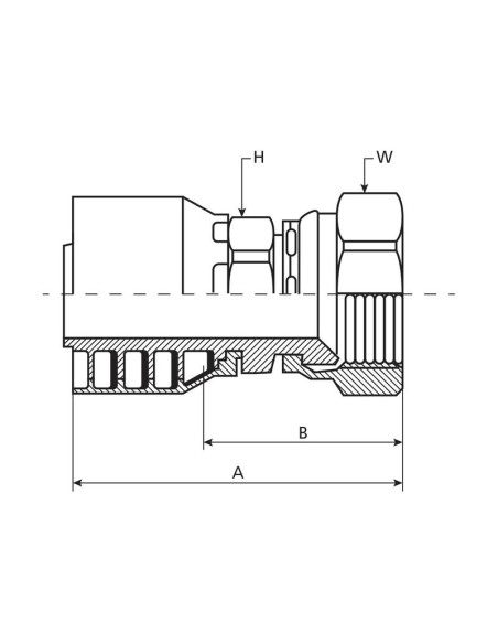 Parker JIC Conexión Manguito 1'' x 1 5/16'' x 12'' Hembra Straight Swivel