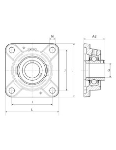 NTN SNR Rodamiento con Soporte de Cuatro Tornillos (UCF306) 2