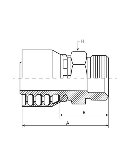 Parker métrica Conexión Manguito 3/4'' x M30 x 2.00 Macho Straight Heavy Series