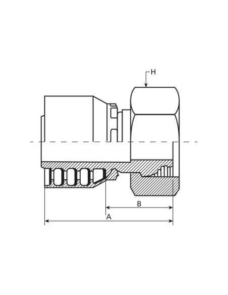 Parker métrica Conexión Manguito 3/4'' x M36 x 2.00 Hembra Straight Swivel Heavy Series