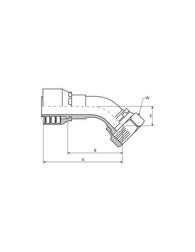 Parker métrica Conexión Manguito 5/8'' x M24 x 1.50 Hembra Acoplamiento Hidráulico Curvo Serie Reforzada 135º