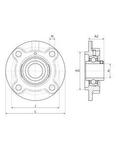 NTN SNR Rodamiento con Soporte de Cuatro Tornillos (UCFC207) 2