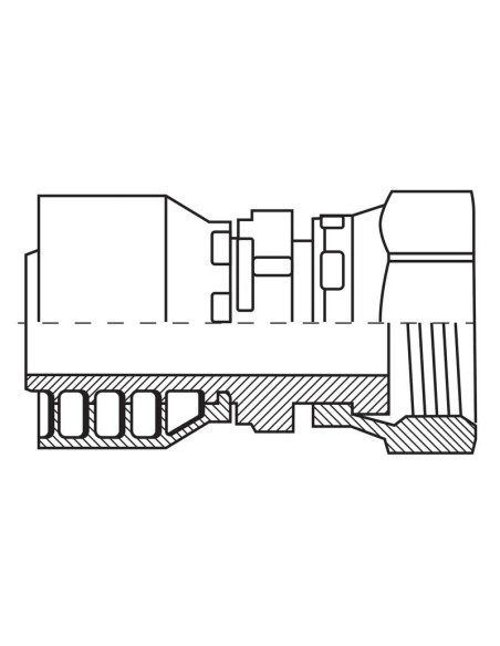 Parker ORFS Conexión Manguito 1/2'' x 1 3/16'''' Hembra Straight Swivel (Short)