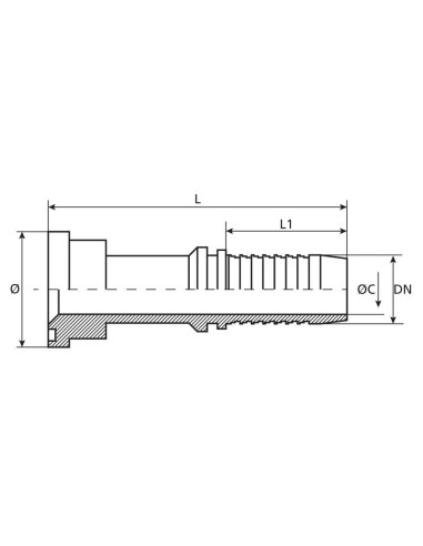 Dicsa 3/4'' x 47.6mm Straight Flange (6000psi)