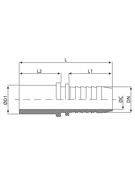 Dicsa Conexión Manguito 1/2'' x M16 Ø (16S) Tubo de Conexión recto