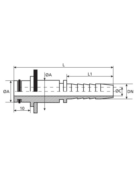 Dicsa métrica (Karcher) Conexión Manguito 1/4'' x Rosca Hembra Straight Swivel Cone Overlay