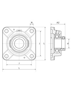 NTN SNR Rodamiento con Soporte de Dos Tornillos (ESFE208) 2