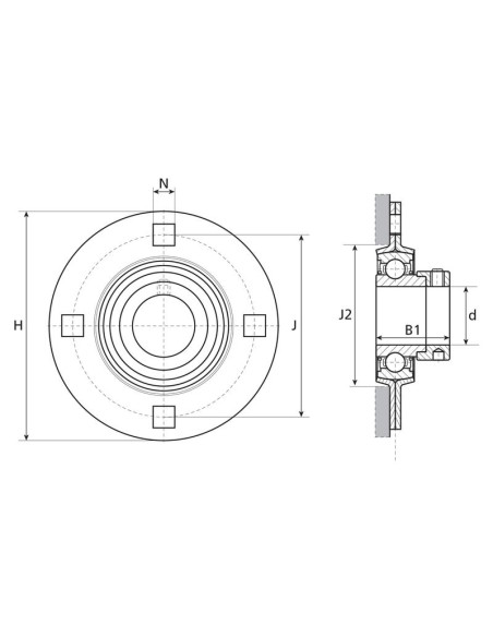 NTN SNR Rodamiento con Soporte de Tres Tornillos (ESPF209)