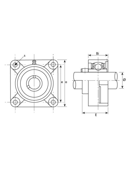 Sparex Rodamiento con Soporte de Cuatro Tornillos (UCF204)
