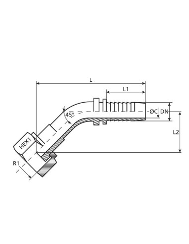 Dicsa ORFS Conexión Manguito 3/8'' x 13/16''...