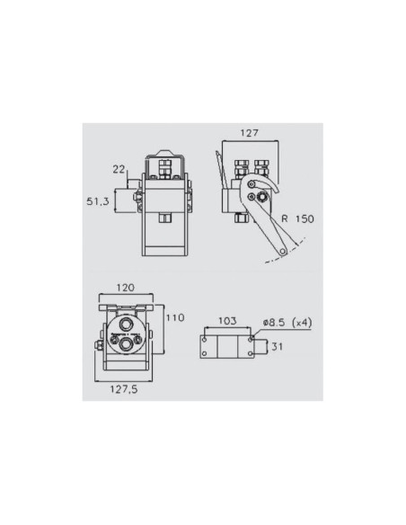 Concector Hidraulico - Rosca Hembra - x 1/2'' BSP - 2P206 Serie