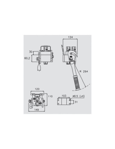 Concector Hidraulico - Rosca Hembra - x 1/2''...