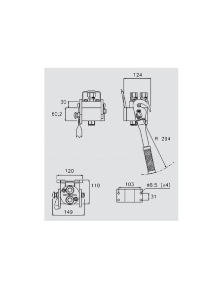 Concector Hidraulico - Rosca Hembra - x 3/8'' BSP - 2P208 Serie