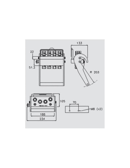 Concector Hidraulico - Macho - x M22 x 1.50'' métrica - 2PS06 Serie